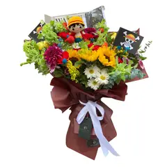 GENERICO - Ramo One Piece con Amigurumi Luffy - Ramo de flores