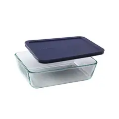 PYREX - Fuente Rectangular 1.42lt con tapa Azul - Sku24105