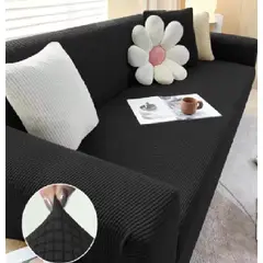GENERICO - Set Fundas para muebles 3, 2, 1 - NEGRO/ MODELO GALLETA