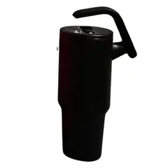 GENERICO - Termo-Taza Toma todo antiderrame con Asa giratoria Negro 1.2 lt Acero Inoxidable