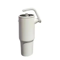 GENERICO - Termo-Taza Toma todo antiderrame con Asa giratoria Beige 1.2 lt Acero Inoxidable