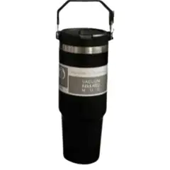 GENERICO - Termo-Taza Toma todo con asa NEGRO 900 ml Acero Inoxidable