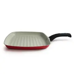 RECORD - SARTEN ASADORA RECORD ANTIADHERENTE CERAMICA 28 CM ROJA