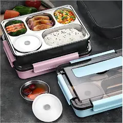 GENERICO - Lonchera de 5 Divisiones con sujetador ROSADO