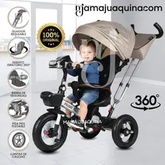 BABY - Triciclo Guiador Giratorio «PRIME XL» para Niños Beige