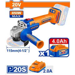 GENERICO - Amoladora Inalámbrica 4 1/2" BRUSHLESS + Batería 4.0Ah Wadfow