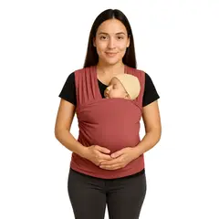 CERDITA - FULAR PARA BEBÉ CON BOLSILLO COLOR CORAL