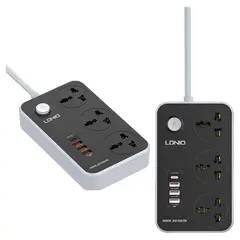 LDNIO - Regleta multicontacto de 3 tomas Ldnio SC3412 con USB color gris 2m
