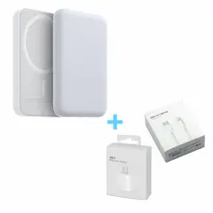 GENERICO - Cargador Portátil MagSafe para iPhone de 20,000 mAh + Cubo 20W + Cable 2M