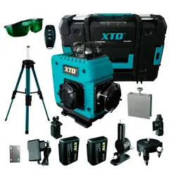XTD - Nivel Laser Verde 16 Lineas 4D 360 Digital Indicador Carga Tripode