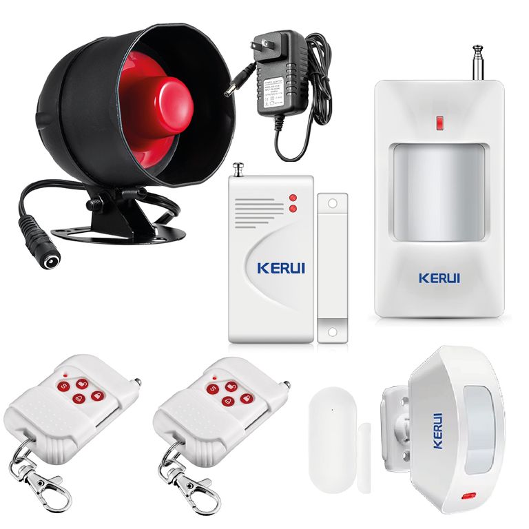 SIstema de Alarma Seguridad Sirena y con 4 Sensores KERUI