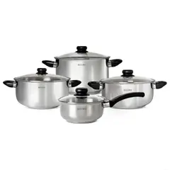 RECORD - JUEGO DE OLLAS MORELIA DE ACERO INOXIDABLE 8 PIEZAS