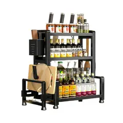 GENERICO - Organizador Multifunción 3 Niveles para Especies Condimentos y Utensilios de Cocina