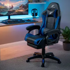 SILLIUM - Silla Gamer Reclinable Azul Sillium