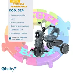 EBABY - TRICICLO ASTRONAUTA COD324 - GRIS