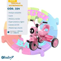 EBABY - TRICICLO ASTRONAUTA COD324-ROSADO