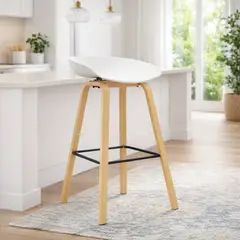 MOBELART - Banco para Bar Misuri MSA 75 cm Blanco möbelArt