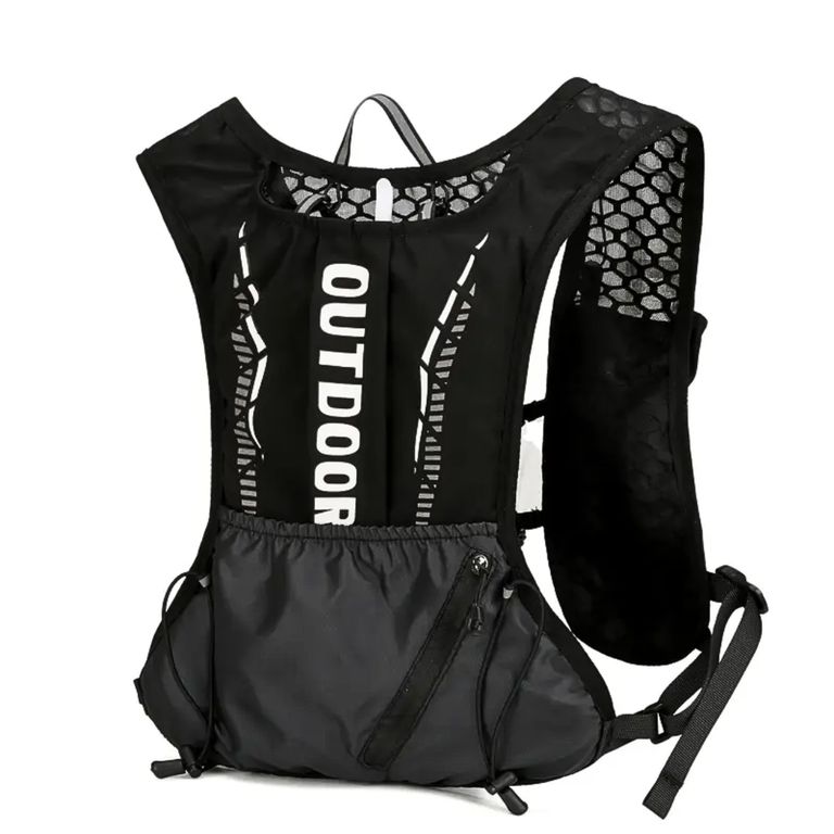 Mochila chaleco de hidratación multifuncional trail running deporte - NEGRO