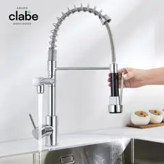 GENERICO - GRIFERIA PARA COCINA MONOCOMANDO MEZCLADORA DOBLE RESORTE MUEBLE CROMADO