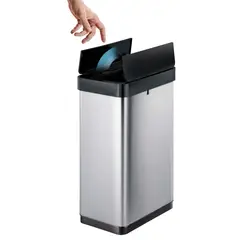 EKO - Basurero sensor tapa Alas acero Phantom 50L