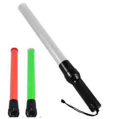 GENERICO - Bastón Luminoso Recargable LED Roja y Verde de 4 Modos para Tráfico y Seguridad