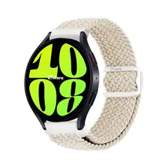 GENERICO - Correa de Nylon Para Samsung Galaxy Watch 6 con Broche PVC Crema