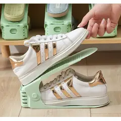 GENERICO - Set Completo x 10 Organizadores De Zapatos De Doble Nivel Regulable - Verde
