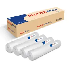 GALLO - Caja rollo de papel para plotter A0, 90 Gr, 45 mts, 36", 91 cm (4 und)