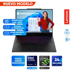 LENOVO - Laptop Gamer Lenovo LEGION 9, Core Ultra 9 275HX, 64GB DRR5, 2TB SSD, 18 WQUXGA IPS