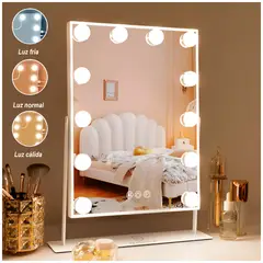 GENERICO - ESPEJO DE MAQUILLAJE DE TOCADOR HOLLYWOOD CON LUCES