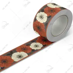GENERICO - Cenefa Decorativa Autoadhesiva – Flores Grandes Terracota – 5.92 mts