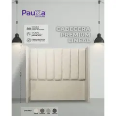 PAUZA - CABECERA PAUZA PREMIUM LINEAL 2 PLZ BEIGE