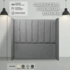 PAUZA - CABECERA PAUZA PREMIUM LINEAL QUEEN GRIS