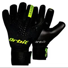 ORBIT - GUANTES DE ARQUERO CON VARILLAS LEADER NEGRO CON AMARILLO TALLA 8