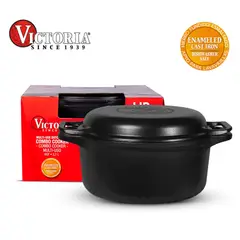 VICTORIA - Olla Cooker Holandesa Victoria Hierro Fundido 26cm 5.7lt Combo