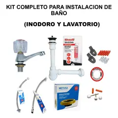 METUSA - KIT COMPLETO PARA INSTALACIÓN DE BAÑO (INODORO Y LAVATORIO)