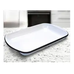 RECORD - FUENTE DE ACERO ESMALTADO BLANCO 26 X 16 CM