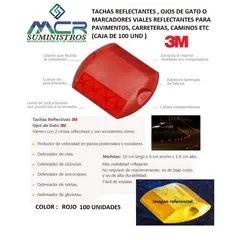 3M - TACHAS REFLECTANTES OJOS DE GATO O MARCADORES VIALES PARA PAVIMENTOS 100UND ROJO