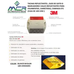 3M - TACHAS REFLECTANTES OJOS DE GATO O MARCADORES VIALES PARA PAVIMENTOS 100UND BICOLOR