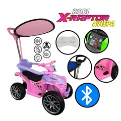 GENERICO - CARRITO DE BEBE RAPTOR CON BATERIA PARA NIÑOS ROSADO