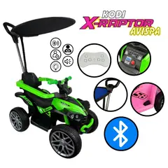 GENERICO - CARRITO DE BEBE RAPTOR CON BATERIA PARA NIÑOS VERDE