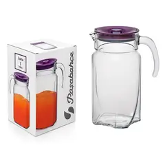 PASABAHCE - Jarra Luna 1.75 L Tapa Morada Resistente a Caliente