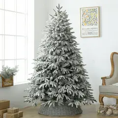 IMPORTADO MC - Árbol de Navidad con Nieve Súper Coposo Premium y Realista con Ramas Mixtas 240 cm 2.4 metros