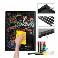 GENERICO - Pizarra LED con Luz 60x80 cm Ideal para Menús Promociones y Eventos