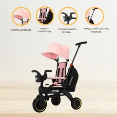 MAX - Triciclo Guiador Plegable para Niños «MAX» Pink