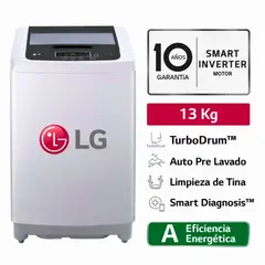 LG - Lavadora LG 13kg Smart Motion Inverter Carga Superior WT13DPBK