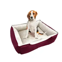 PET MOOD - Cama para Mascotas Antialérgica T-L Color Beige con Guinda