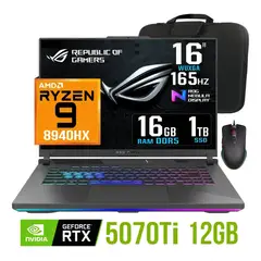ASUS - Laptop gamer Asus Rog Strix G16 Ryzen 9-8940HX 1TB SSD 16GB RAM Nvidia RTX5070ti 16 IPS 165Hz.