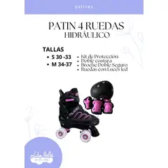 OKA - PATIN 4 RUEDAS HIDRAULICO ROSADO TALLA M 34 A 37