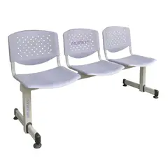 TEMEL - Banca de Espera Tándem de 3 Asientos Color Gris – Modelo T3 –